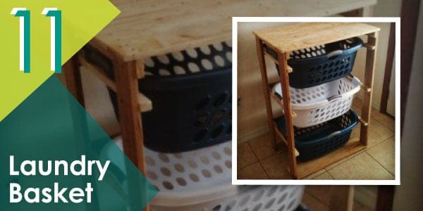 Make your laundry neat and tidy with this pallet laundry basket organiser.