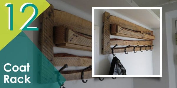 Create more storage around your home with this pallet coat rack.