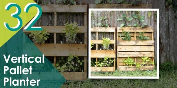Give your hanging plants a home, just like this vertical pallet planter!