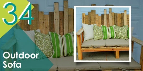 This pallet sofa is great for afternoon lounging.
