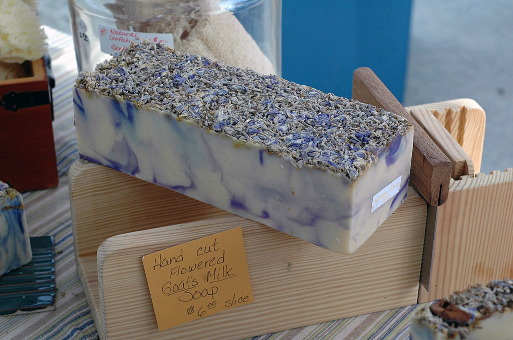 Homemade lavender and goat's milk soap