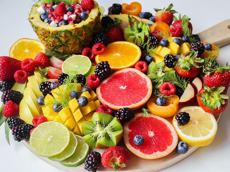 A variety of fruits on a platter