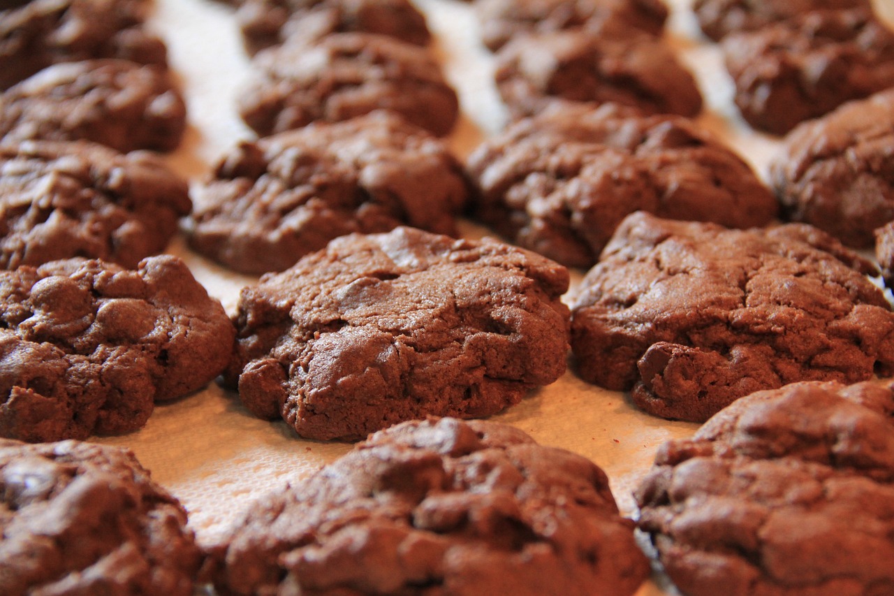 Freshly baked chocolate cookies