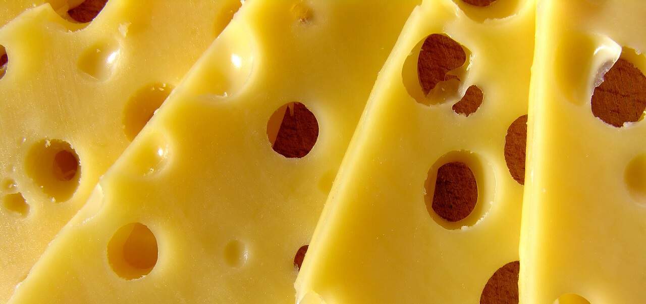 holey cheese slices