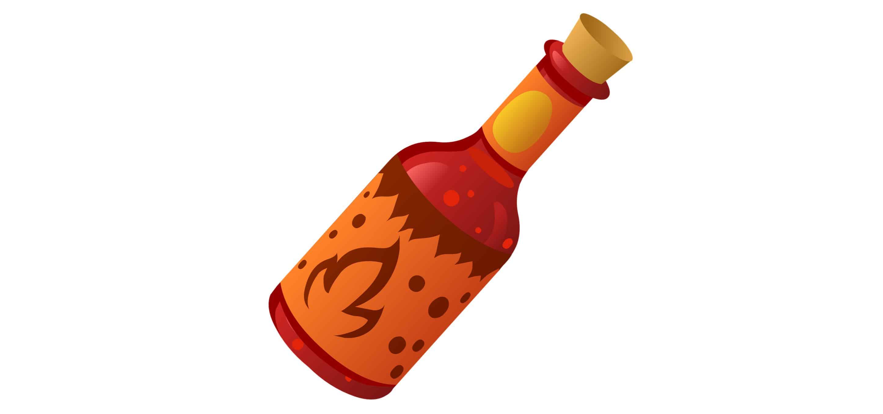 cartoon hot sauce bottle