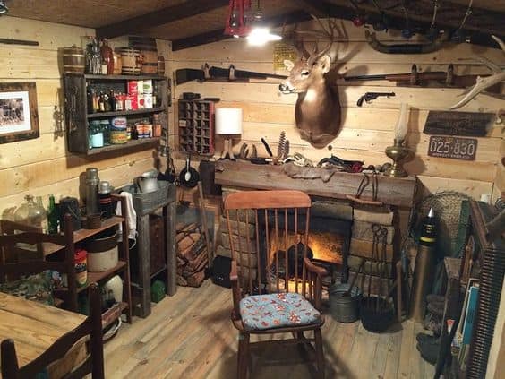 Cabin transformed into man cave