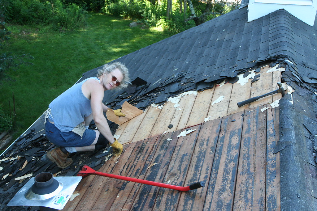 Old shed roof felt removal