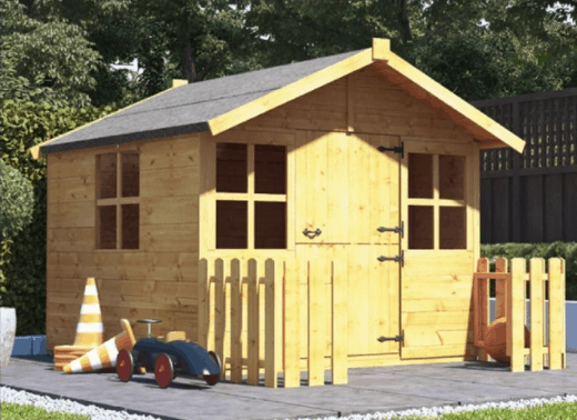 BillyOh Lollipop Junior timber tongue and groove single storey playhouse with picket fence