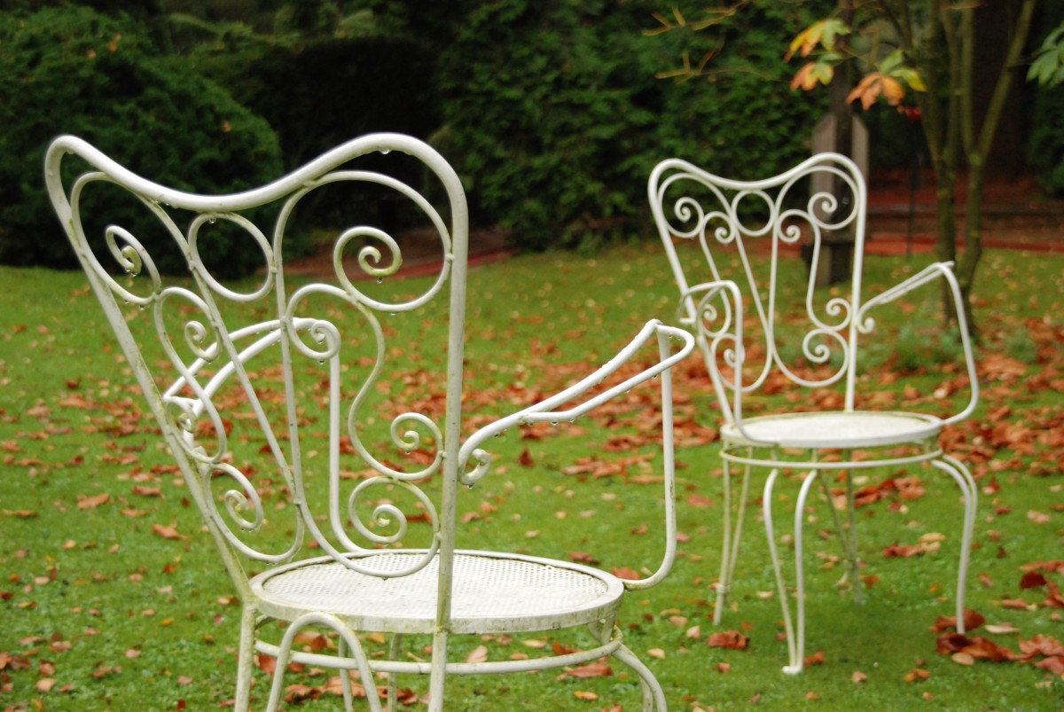 Wrought iron garden chairs