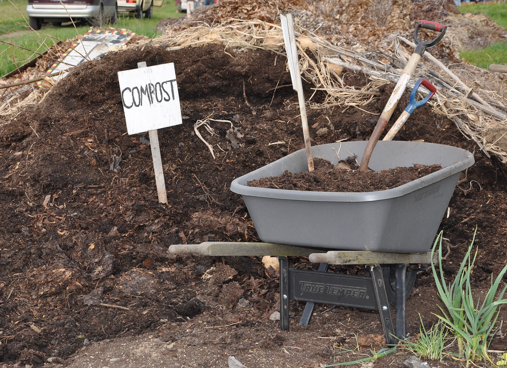 A pile of cold compost