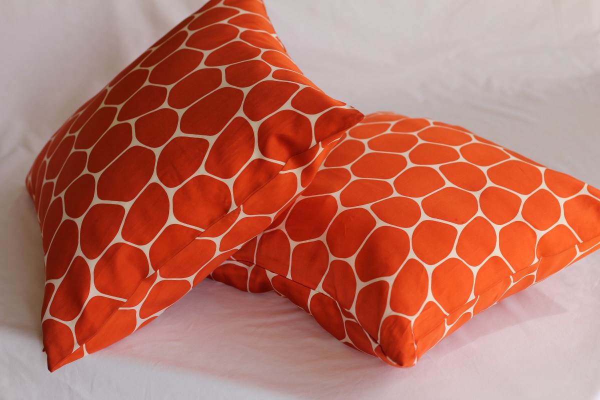 Orange seat cushion pillows