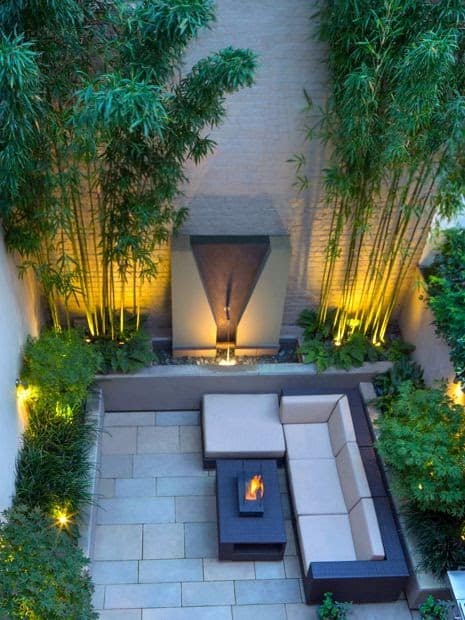 Bamboo trees and some targeted lighting, achieving an oriental finish