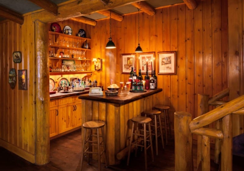 American style rustic-inspired shed pub interior