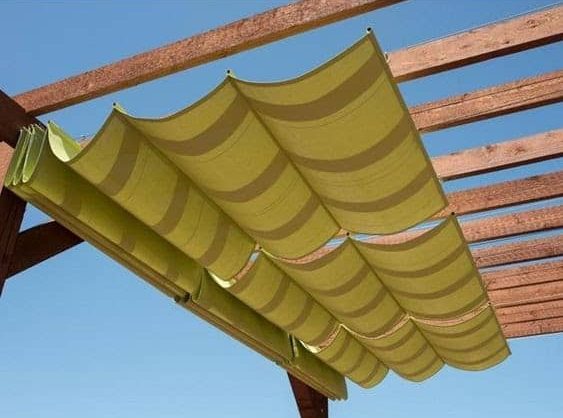 Slide-on-wire canopy in colour yellow