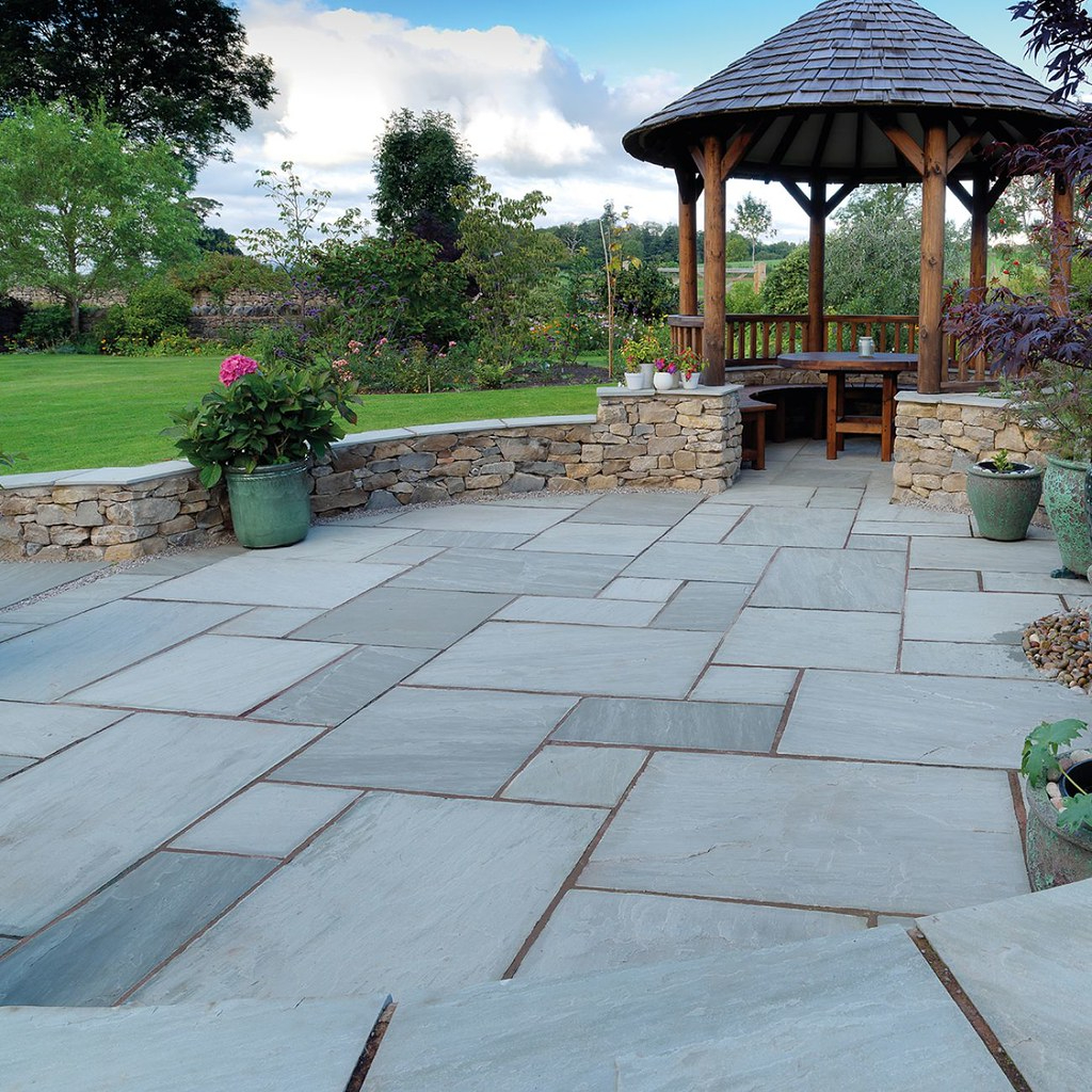 Indian sandstone patio paving