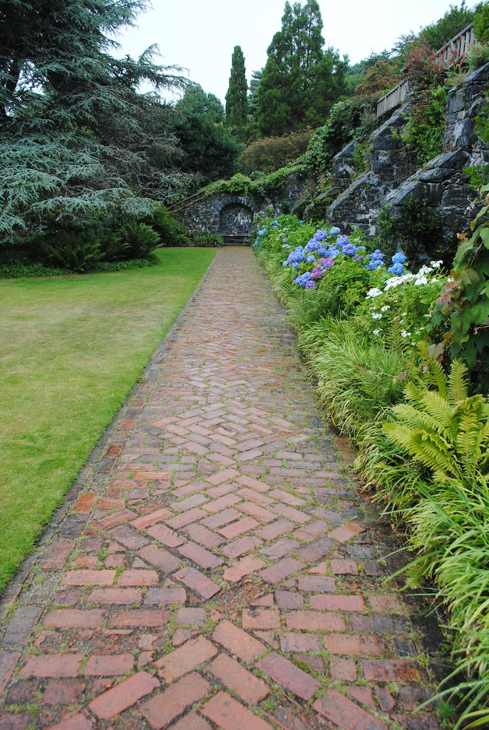 Bricked garden paving