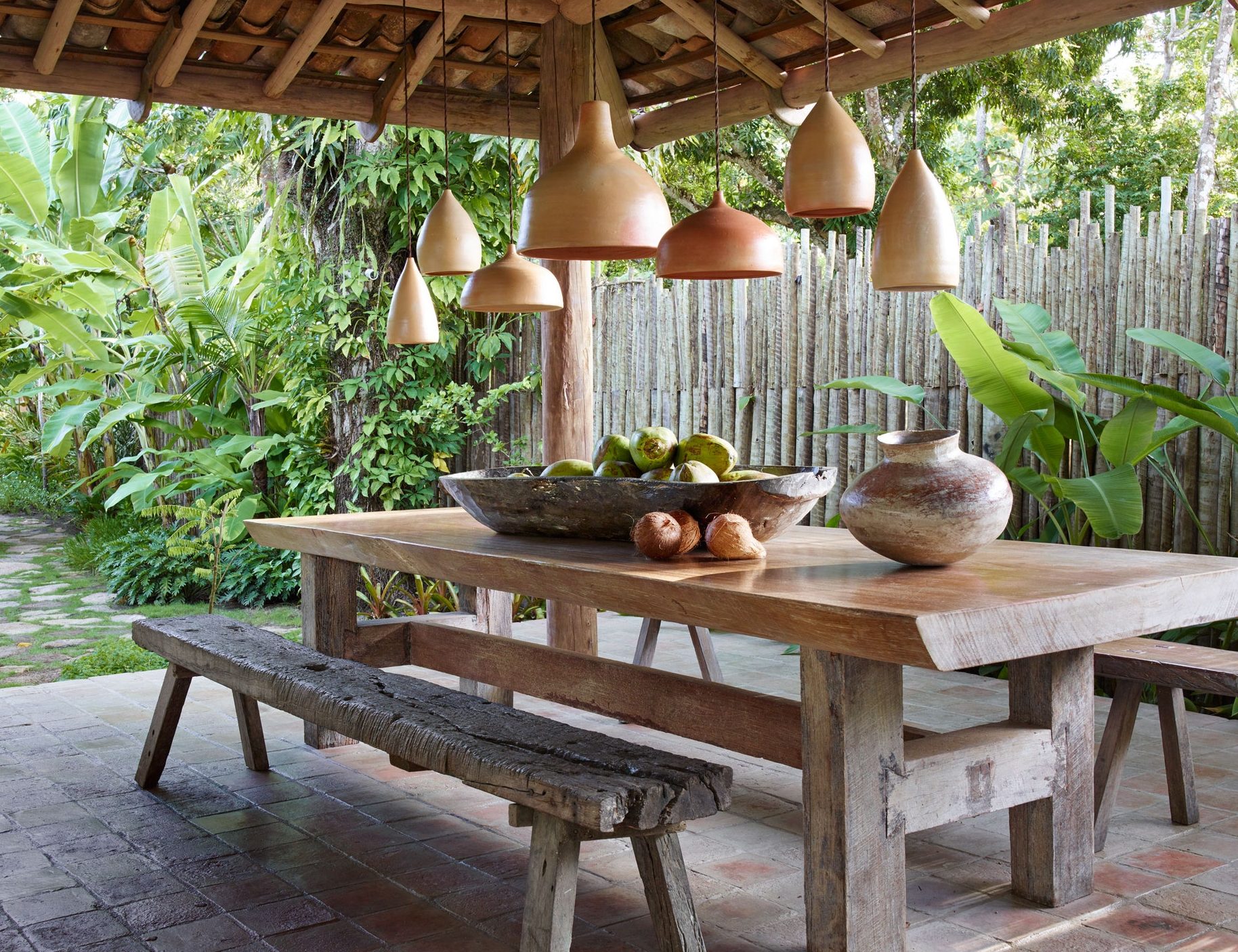 Covered cottage designed with terracotta furnishings