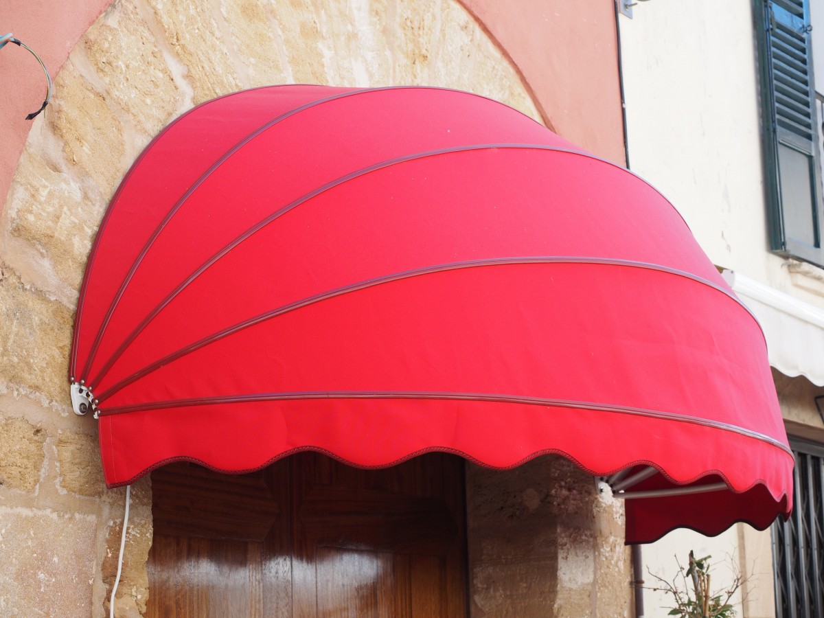 Red awning canopy