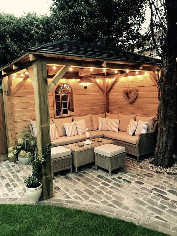 Wooden outdoor seating area sale