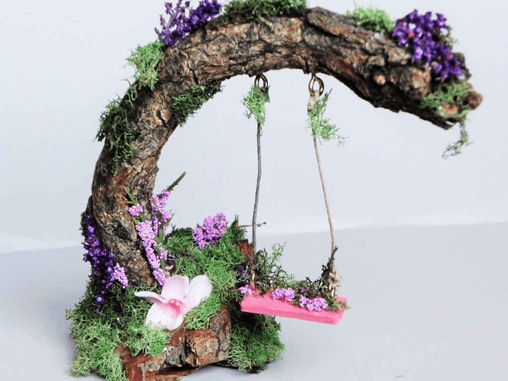 fairy garden tree swing