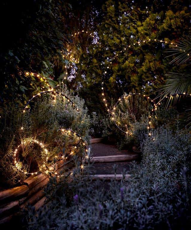 swirling garden lights