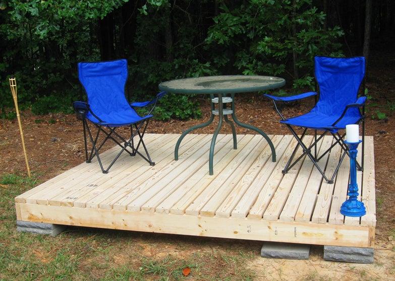 simple floating deck with camp chairs