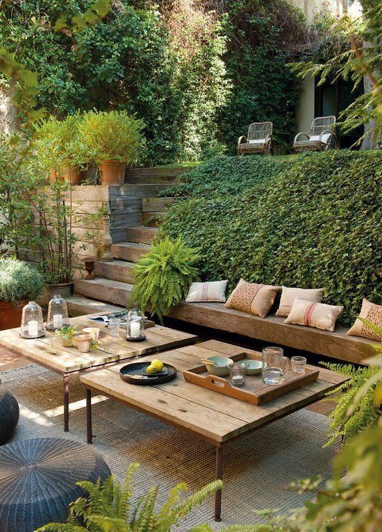 simple wooden outdoor patio style