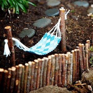 wooden fence and hammock