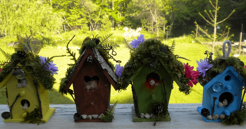 birdhouse fairy gardens