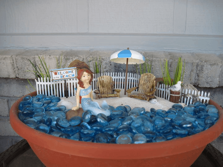 Mermaid fairy garden