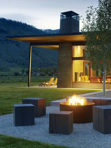 cubes around a fire pit