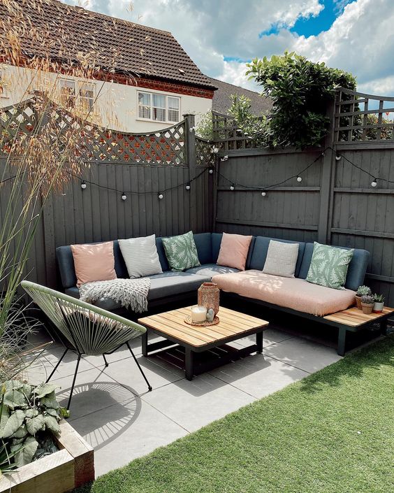 small corner garden seating