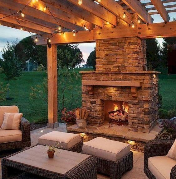 pergola with fire pit