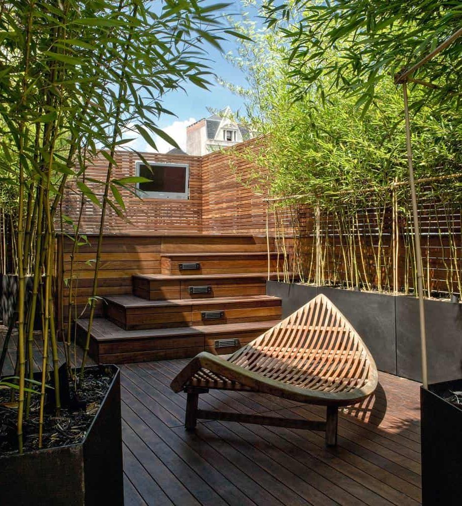Bamboo roof style garden space