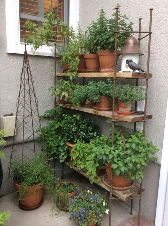 Pot shelves for small spaces