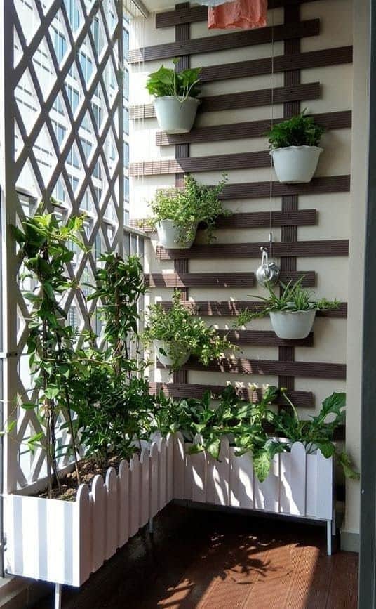 Modern stylish balcony corner
