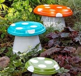 DIY toad-inspired garden stools