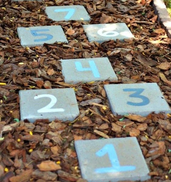 Stepping stones with numbers