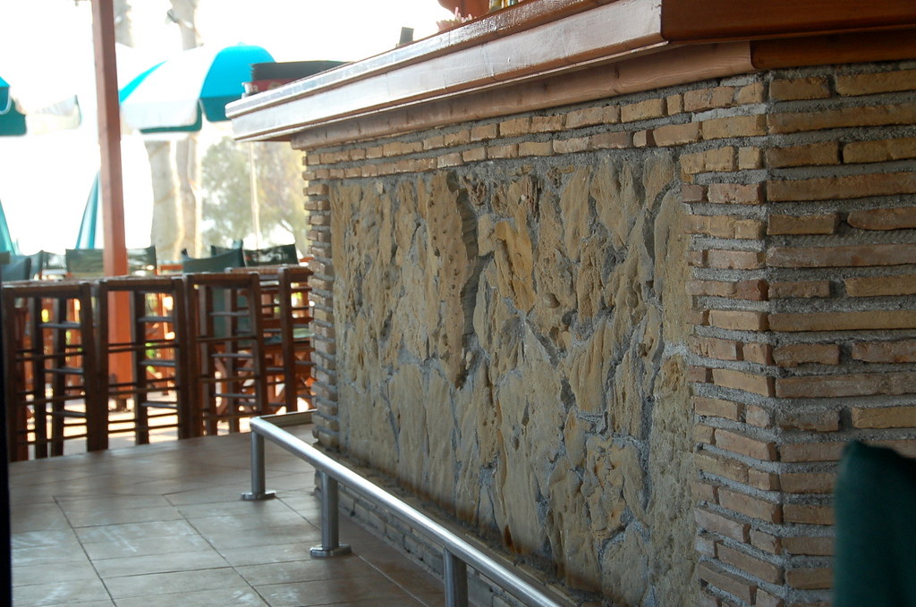 Stone patio bar countertop