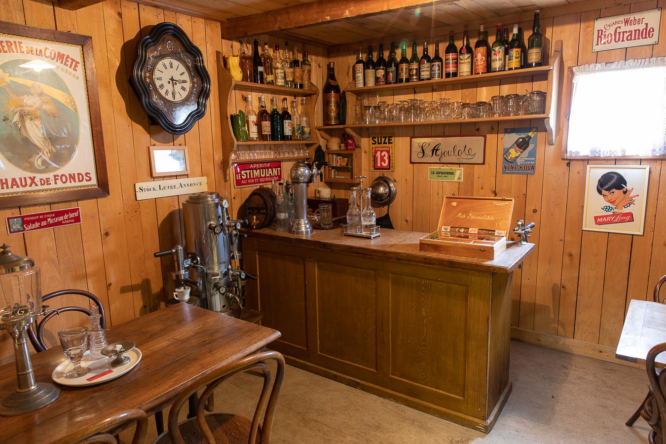 A classic bar shed with antique furniture