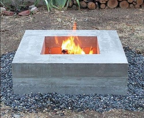 Simple concrete fire pit