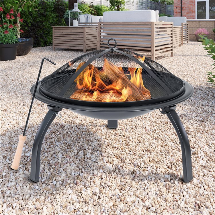 BillyOh Oakland Small Round Foldable Steel Fire Pit
