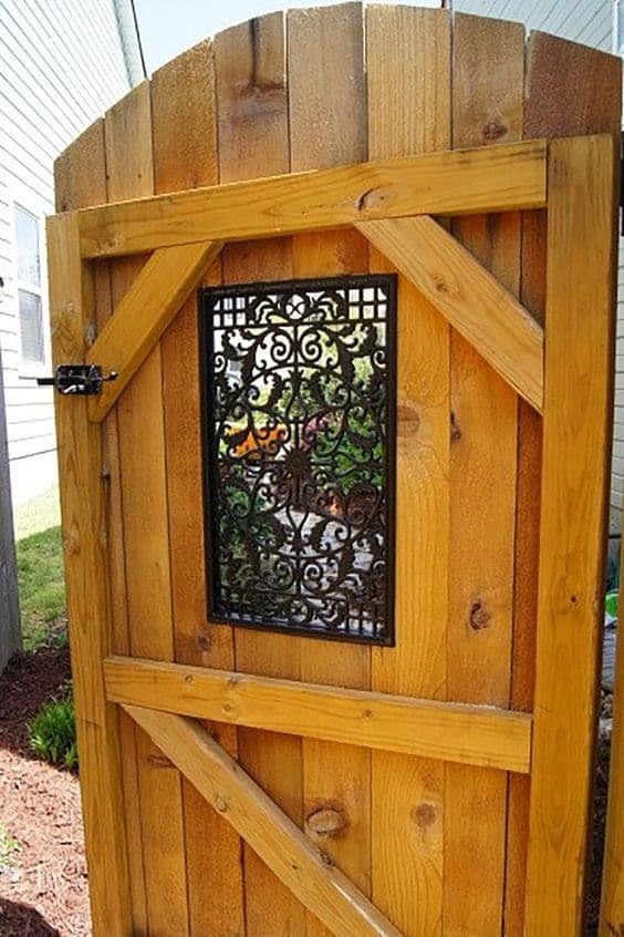 A solid wooden gate