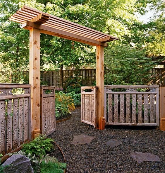 Big arbour and crafted fence