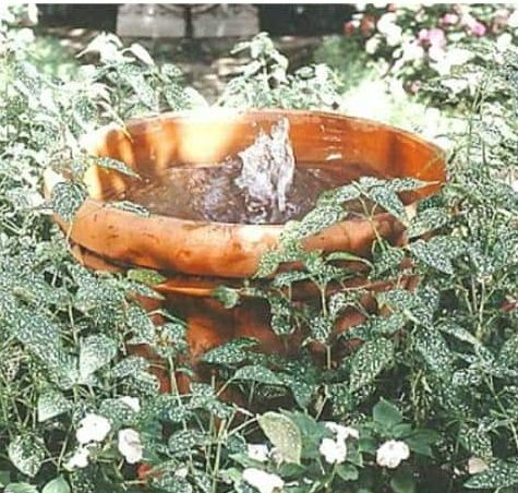 DIY fountain in pot