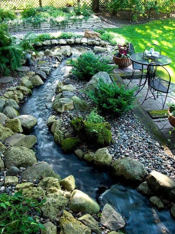 DIY backyard river