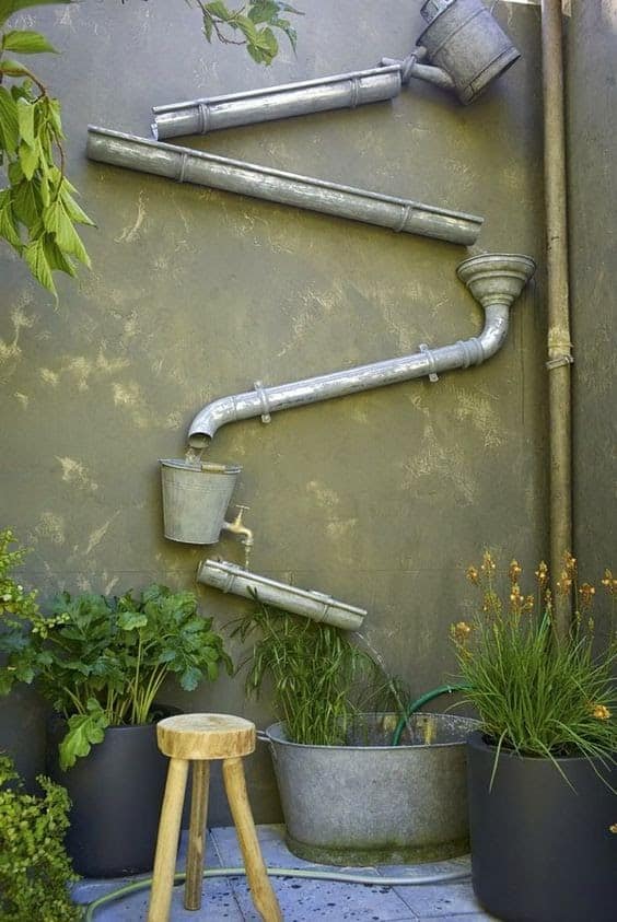 DIY water feature on wall