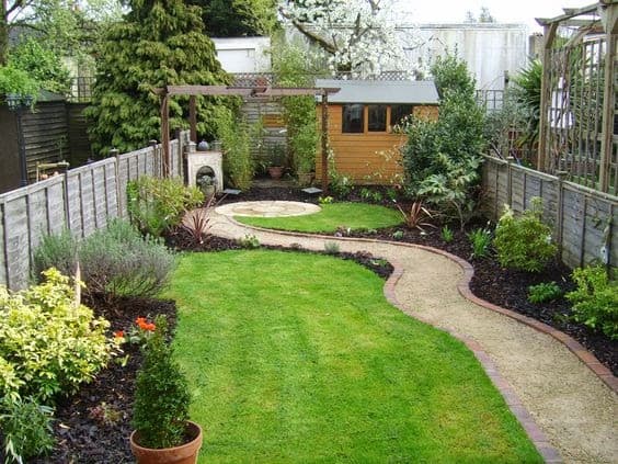 A small, perfect path for a long, narrow garden