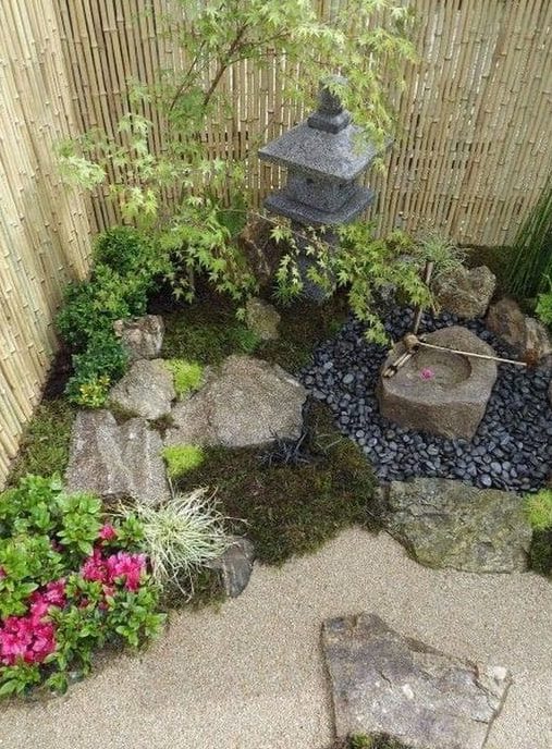 Small Japanese corner garden
