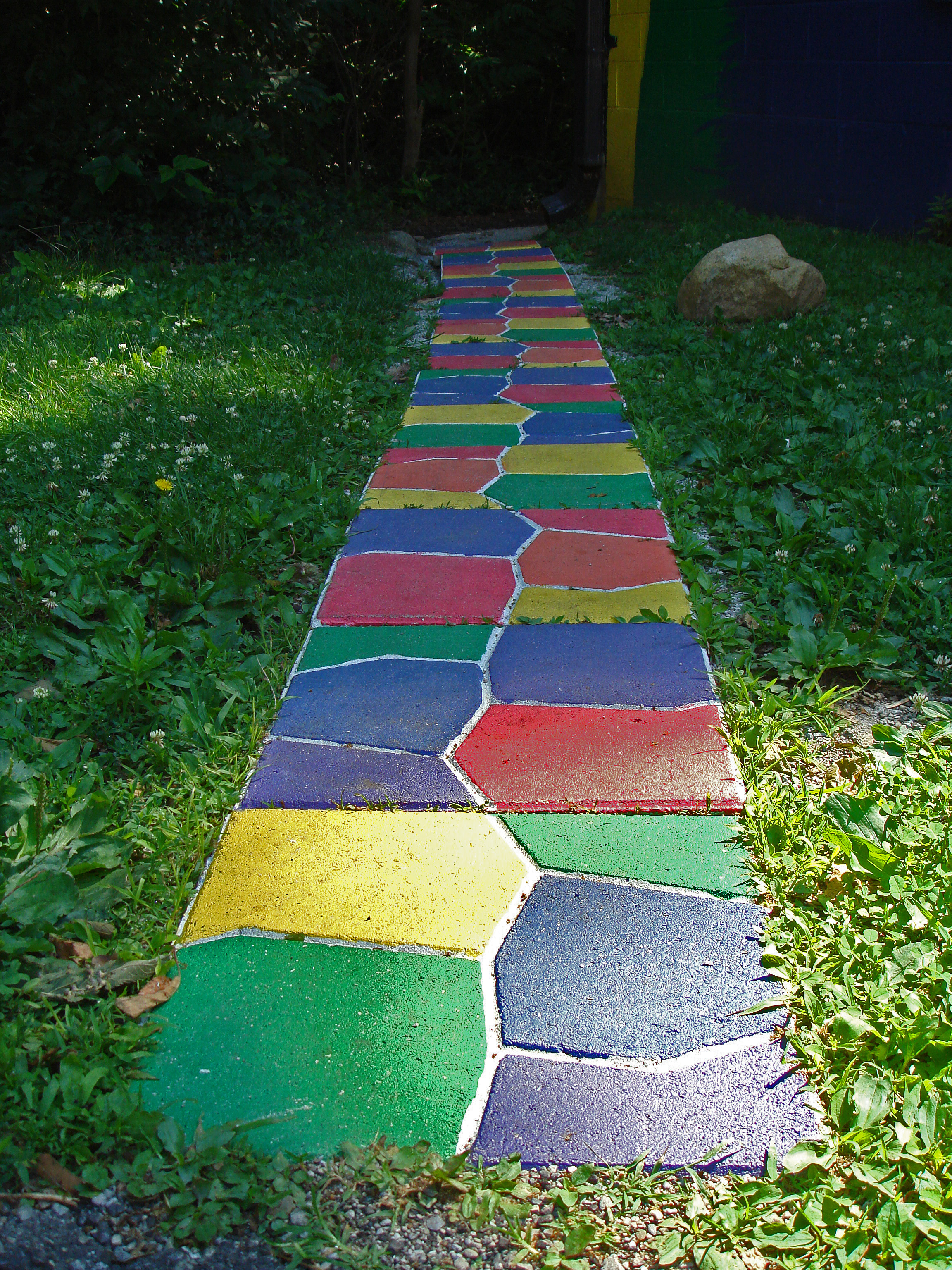 Colourful stone pathway